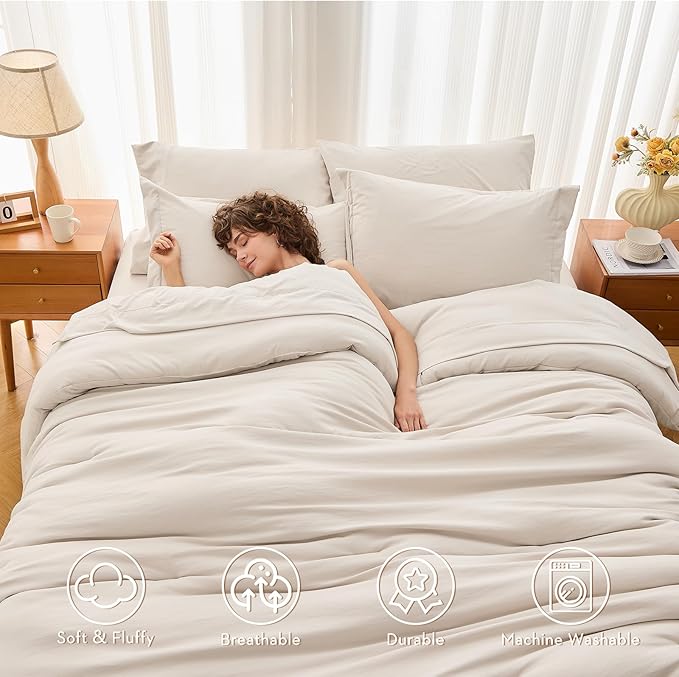 MUXHOMO 5 Pieces Twin Comforter Set, Soft Bed in a Bag Twin Size, All Season - Image 2