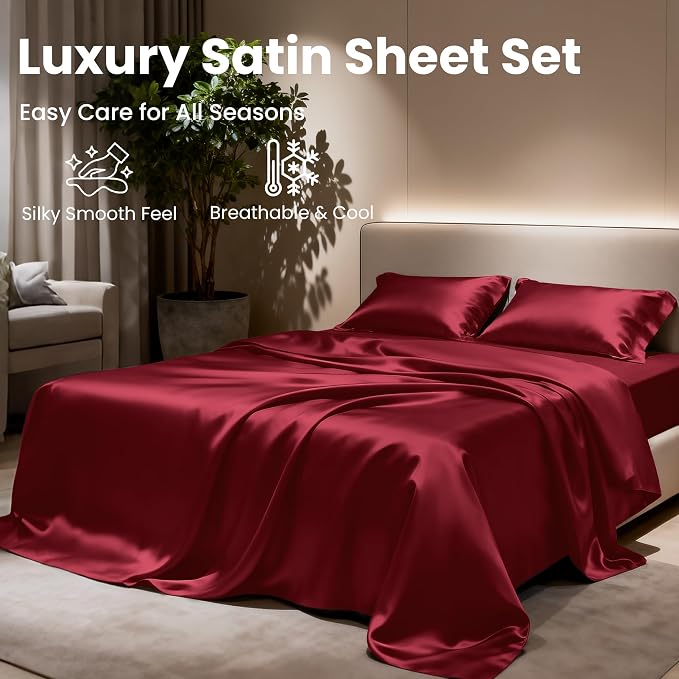 Love's cabin Twin Satin Sheets Sets - Image 8