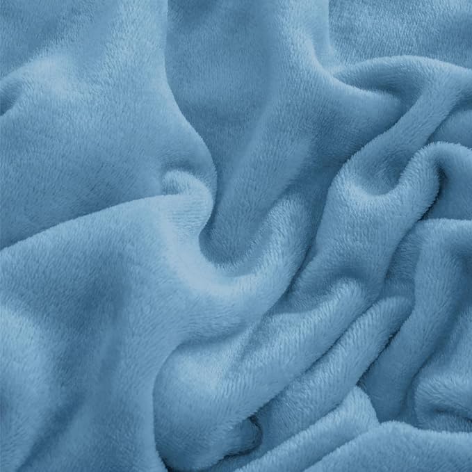 BEDELITE Flannel Sheets King Size Forever Blue - Image 5