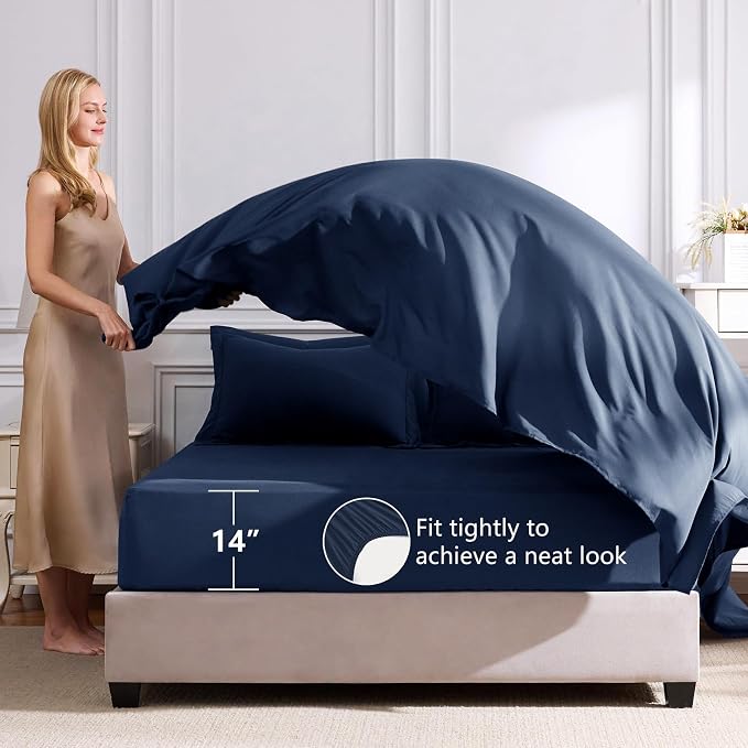 CozyLux Full Size Comforter Sets Navy Blue - Image 5