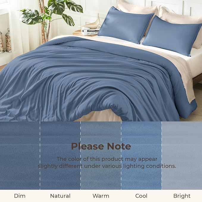 Litanika Haze Blue Twin/Twin XL Comforter Set, 2 Pieces Lightweight Solid - Image 8