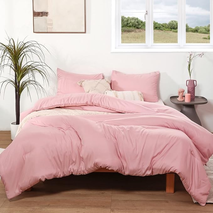 ROSGONIA Pink California King Comforter Set by ROSGONIA