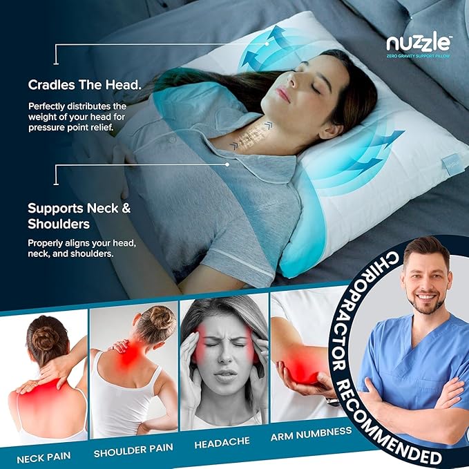 Nuzzle Adjustable Pillow for Side Sleepers, Luxury King Size Bed Pillow Hotel - Image 3