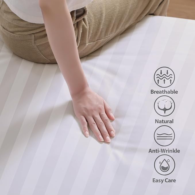 100% Egyptian Cotton Fitted Sheet Twin Size, 600 Thread Count, Single Fitted - Image 2