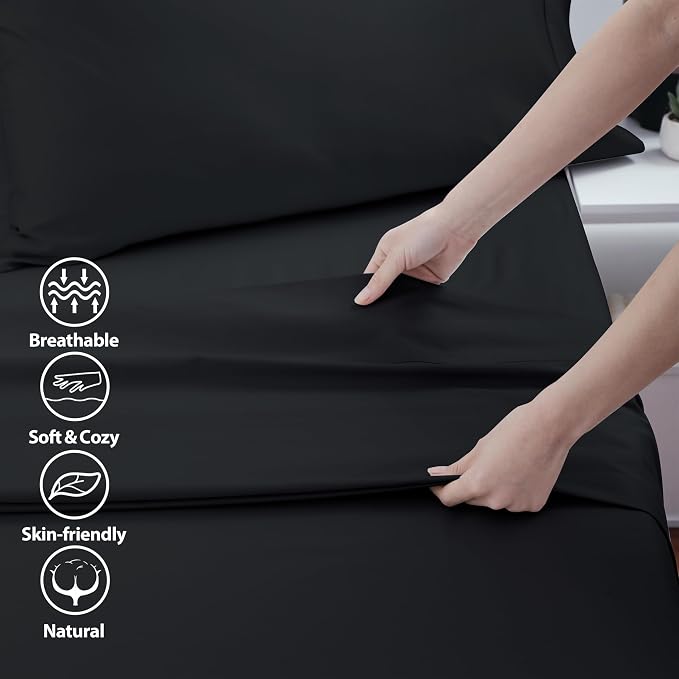 Cotton King Flat Sheet Only, 600 Thread Count 100% Egyptian Cotton Top Sheet - Image 3