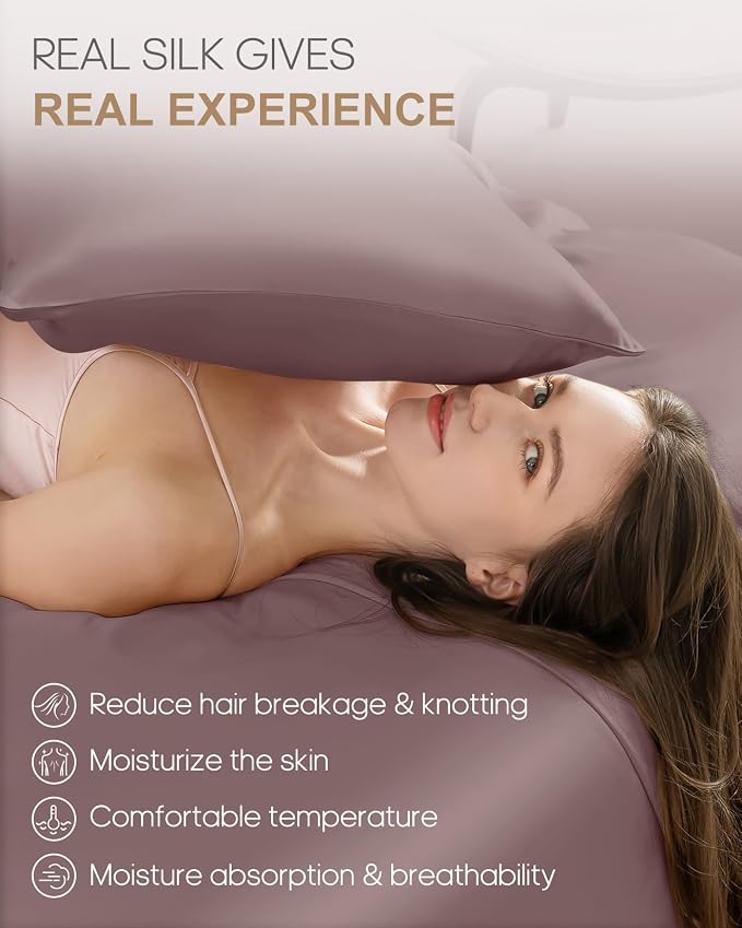 THXSILK Set of 2 22mm 100% Pure Mulberry 6A+ Silk Pillowcases - Image 3