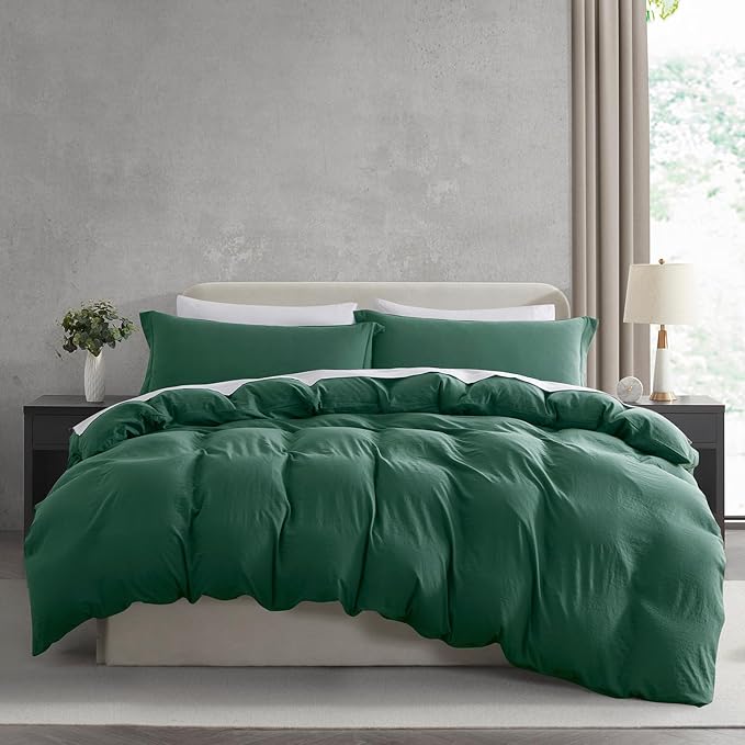 Nestl Dark Green Duvet Cover Queen Size by Nestl