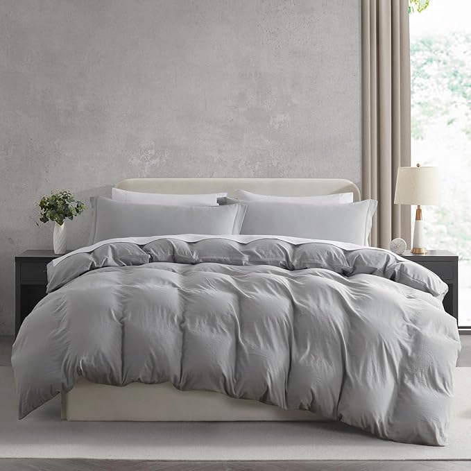 Nestl Light Grey Duvet Cover Full Size by Nestl