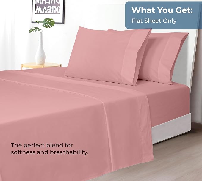 Royale Linens 100% Organic Cotton King Flat Sheet Only - Image 5