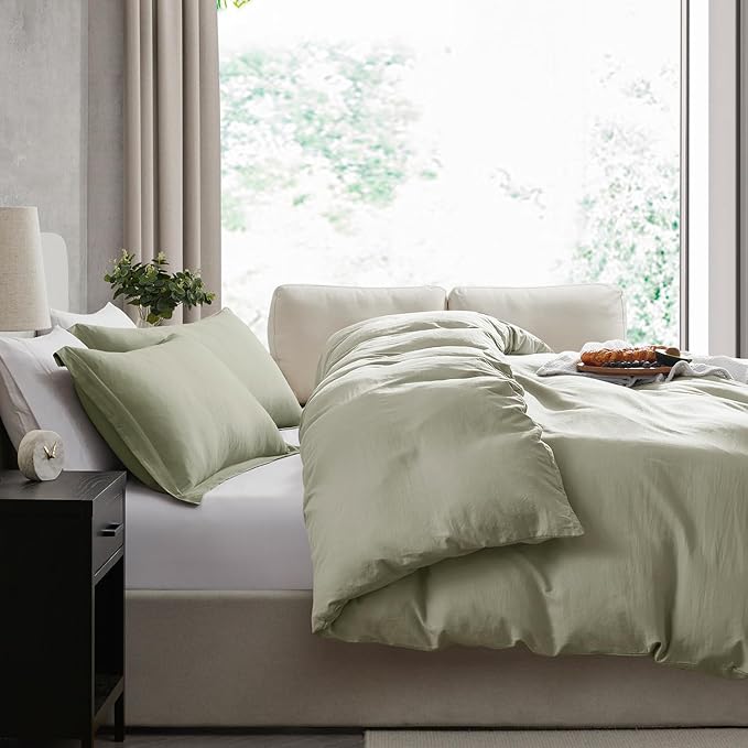 Nestl Light Sage Duvet Cover King Size - Image 7