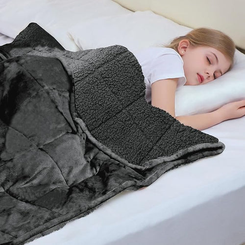 Aemicion Weighted Blanket for Adults Twin Size Sherpa Fleece Heavy Blanket for - Image 2