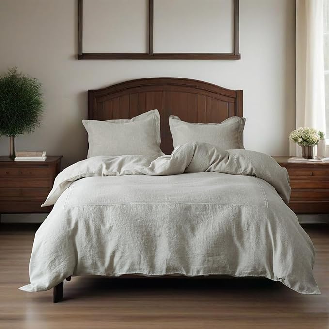 Simple&Opulence 100% Washed Linen Duvet Cover Set 68"x86" by SimpleOpulence