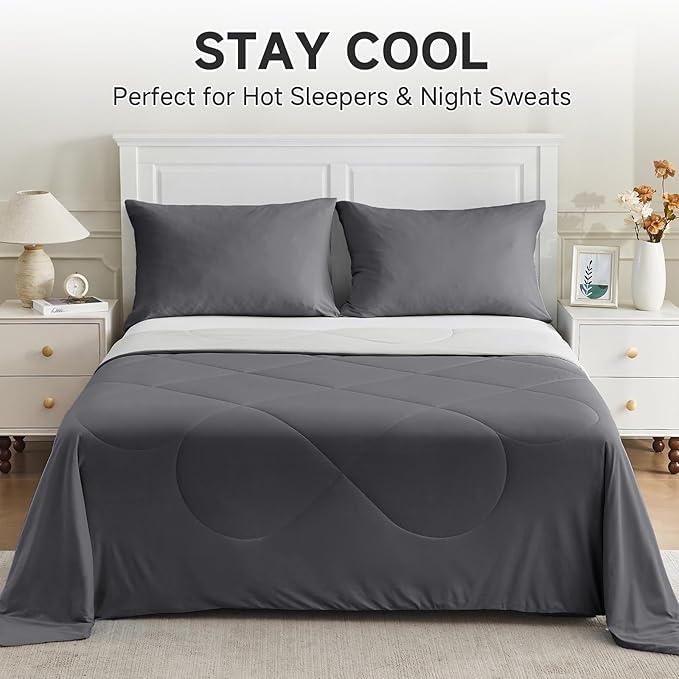 HOMFINE Cooling Comforter Japanese Double-Sided Cold Tech Fabric Cooling Blanket - Image 5
