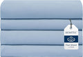 Queen Size Flat Sheet 4 Pack, 100% Cotton Percale Flat Bed Sheet, Breathable by HOMTEC