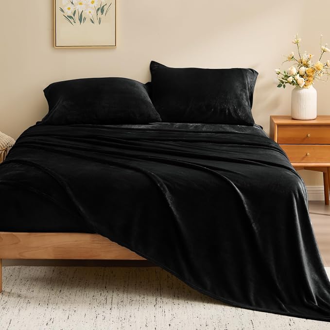 BEDELITE Flannel Sheets Full Size Black - Image 2
