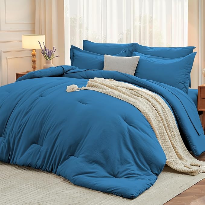 MUXHOMO 5 Pieces Twin Comforter Set, Soft Bed in a Bag Twin Size, All Season by MUXHOMO