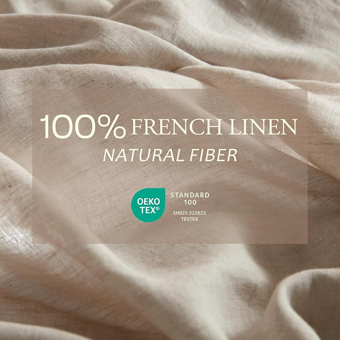 DAPU 100% Linen Duvet Cover Twin 2PCs, Pure Natural French Flax Linen Duvet - Image 2