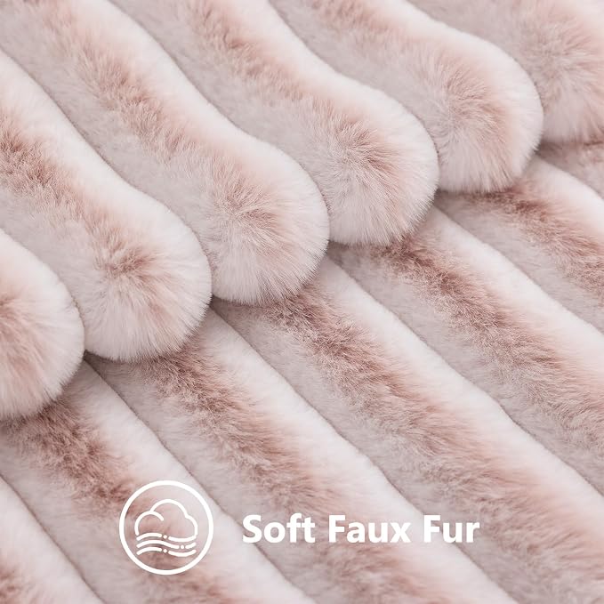 decorUhome Summer Cozy Faux Fur Throw Pillow Covers 22x22 Set of 2 Decorative - Image 3