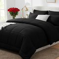 CozyLux Oversized Queen Comforter Sets Black, 7 Pieces Bed in a Bag, Ultra-Soft by CozyLux