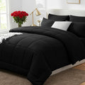 CozyLux Full Size Comforter Sets Black, 7 Pieces Bed in a Bag, All Season by CozyLux