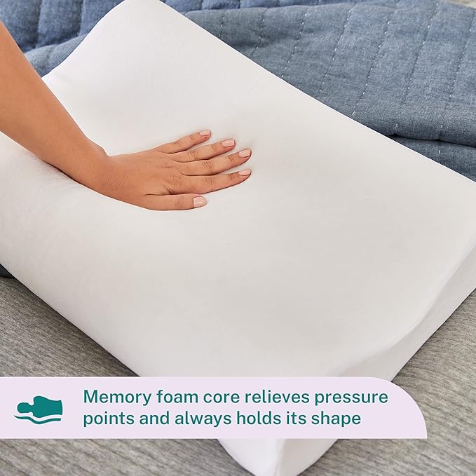 Sleep Innovations Memory Foam Contour Pillow, Standard Size, and Shoulder - Image 4
