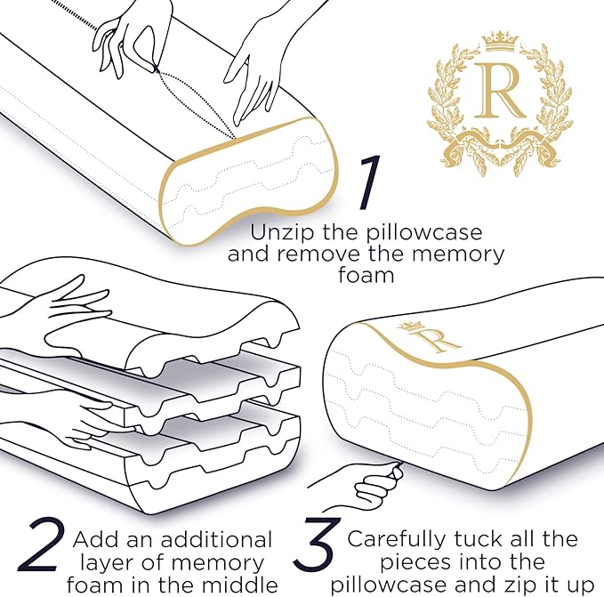 Memory Foam Pillow, Cervical Pillow, 4-Layer Queen, Contour Pillow, Side Sleeper - Image 9