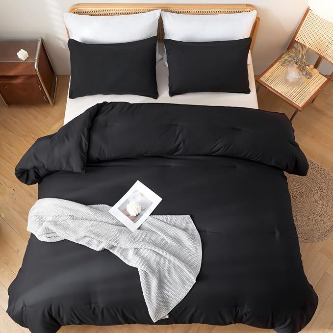 ROSGONIA Oversized King Comforter Black - Image 5
