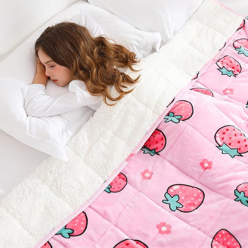 Aemicion Weighted Blanket 10 pounds Twin Size 48"x 72", Soft Sherpa Fleece by Aemicion