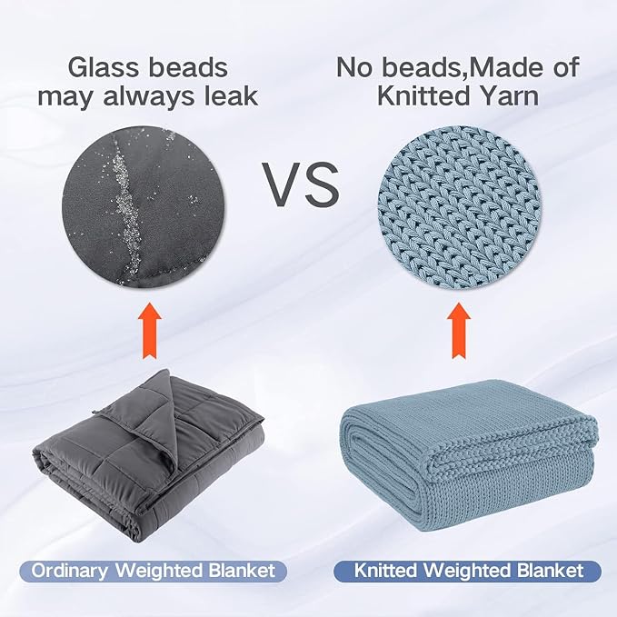 Guohaoi Knitted Weighted Blanket Kids No Beads Cooling Heavy Blanket, Home - Image 6