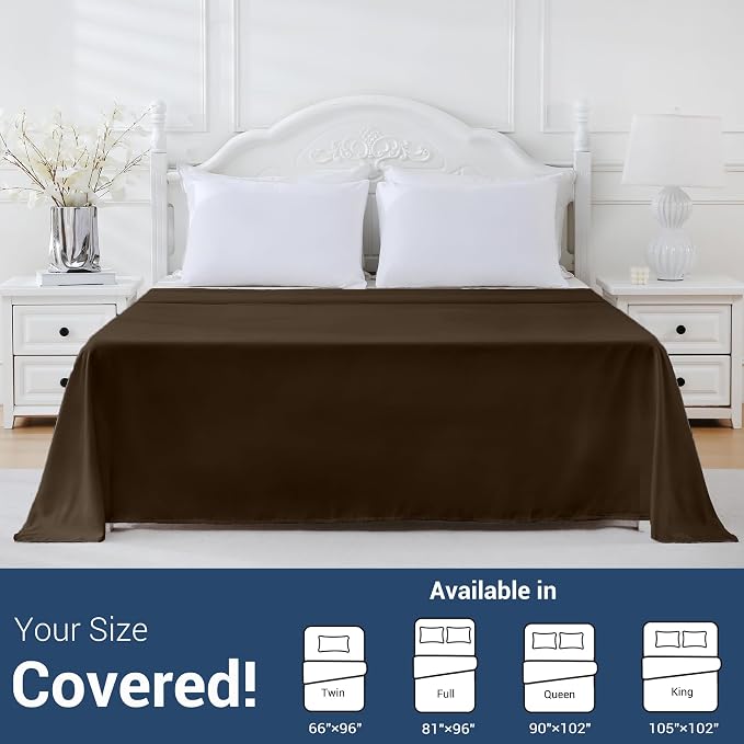 Twin Flat Sheet Only, 1 Pack Top Bed Sheets, Soft Breathable Brushed Microfiber - Image 5