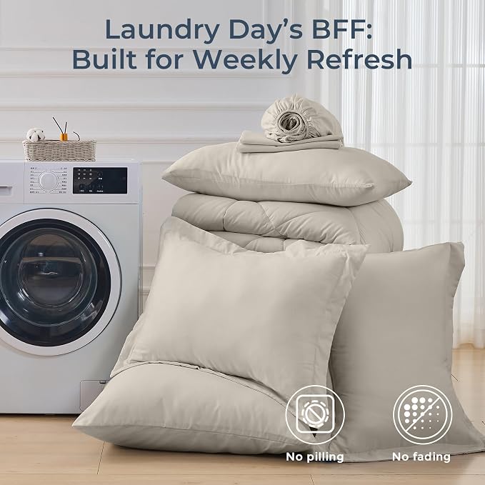 HEVUMYI Linen Full Comforter Set - Image 7
