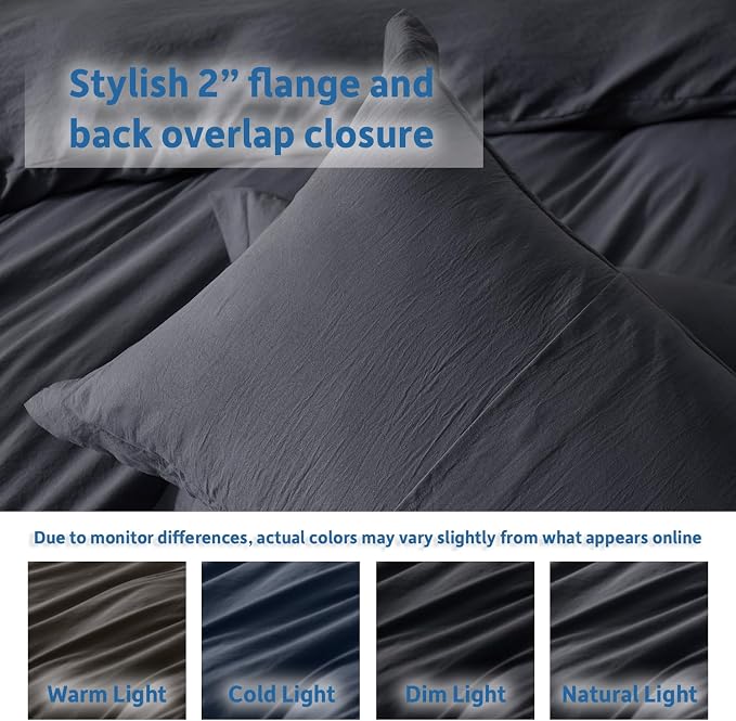 Nestl Dark Grey California King Duvet Cover Sets - Image 8