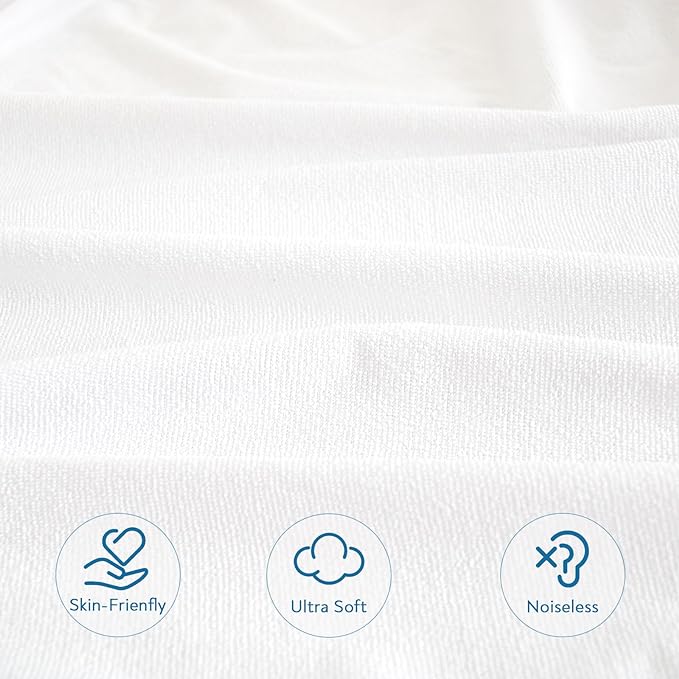 2 Pack Queen Mattress Protector Waterproof Mattress Topper Pad Cover Fitted - Image 4