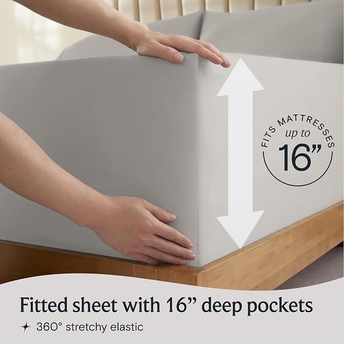 LuxClub 4 PC California King Sheet Set, Breathable Luxury Bed Sheets, Deep - Image 6