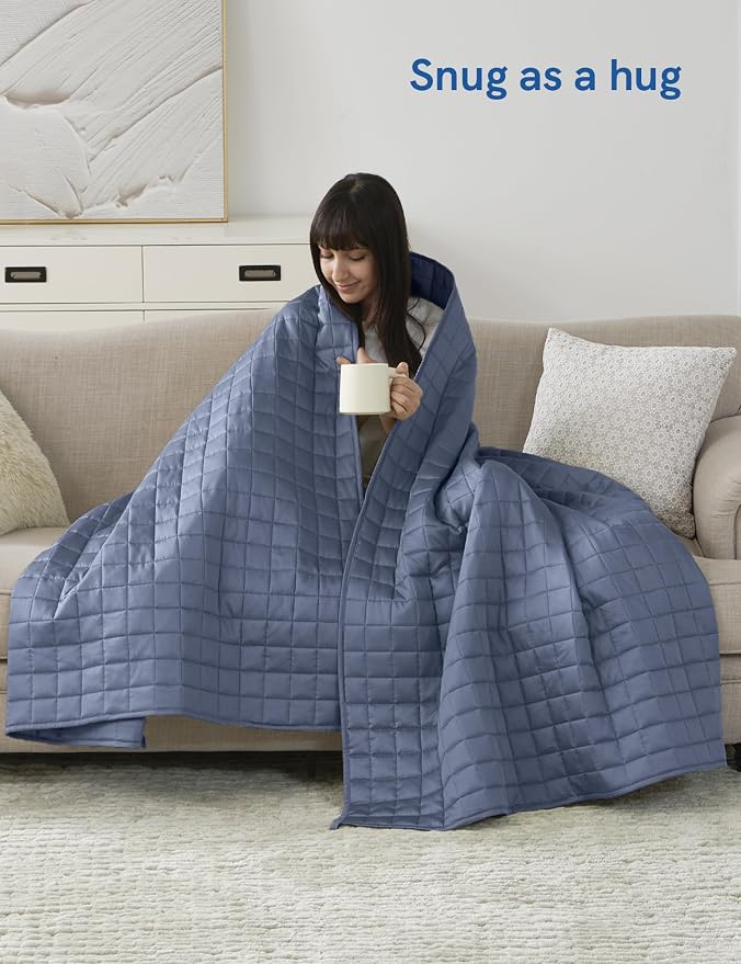 YnM Cooling Weighted Blanket for Adults, 25lbs Heavy Bed Throw for One Person - Image 4