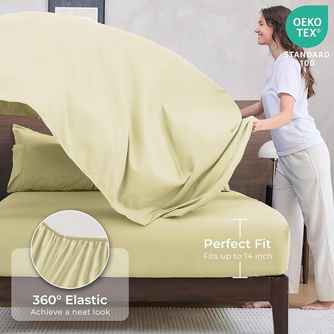 HEVUMYI Cream Yellow Twin Comforter Set - Image 5