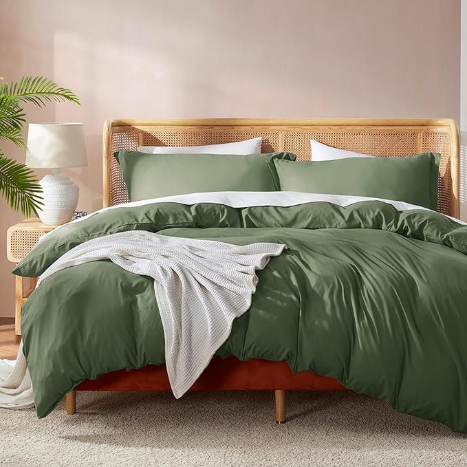 Nestl Olive Green Duvet Cover Full Size by Nestl
