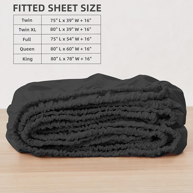 HBHLFZ Twin XL Fitted Sheet Only, Soft Breathable Bottom Sheet - Image 2