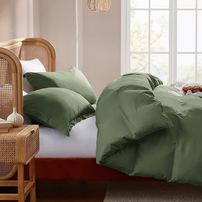 Nestl Olive Green California King Duvet Cover Sets - Image 7