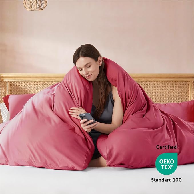 Nestl Burgundy Red California King Duvet Cover Sets - Image 3