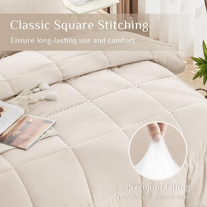 JOLLYVOGUE Twin Comforter Set, Ultra-Soft Bed in a Bag Twin Size 5 Pieces - Image 3