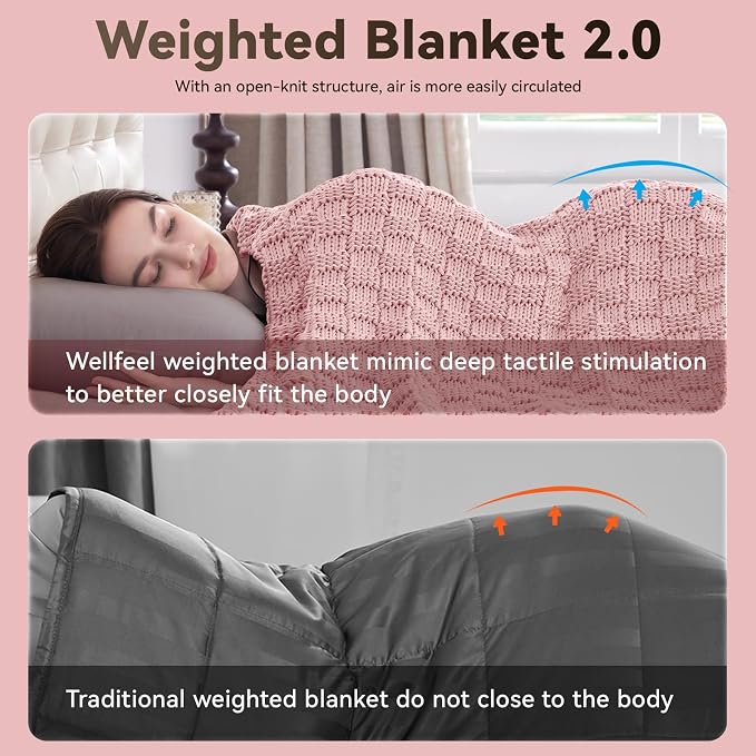 Knitted Weighted Blanket Adult, No Beads Heavy Blanket 60” x 80'' 17lbs - Image 8