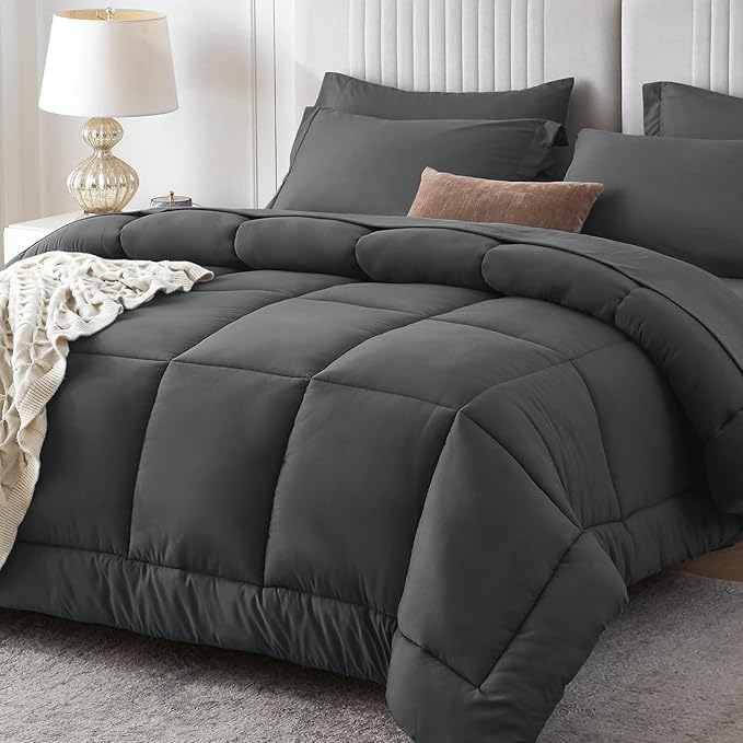 Sasttie Oversized Queen Comforter Set, 7 Pieces Extra Large Bed in a Bag by SASTTIE