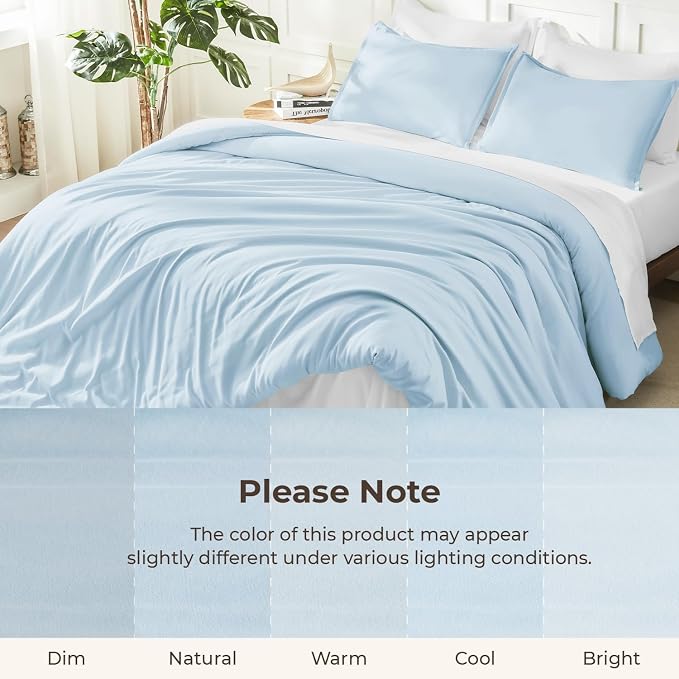 Litanika Comforters Light Blue Queen Size, 3 Pieces Lightweight Solid Bedding - Image 8