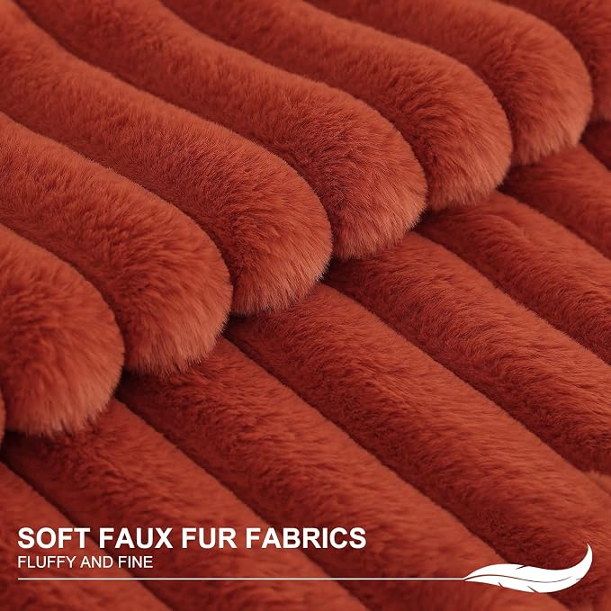 Pallene Faux Fur Plush Fall Throw Pillow Covers 16x16 Set of 2, Luxury Soft - Image 2