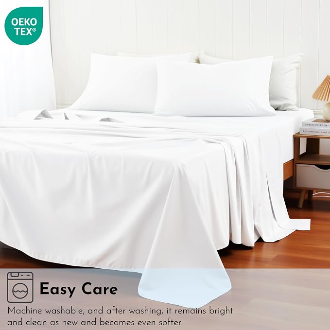 Cotton Flat Sheets Only, 600 TC 100% Cotton Flat Sheet Top Sheet Only, King - Image 8