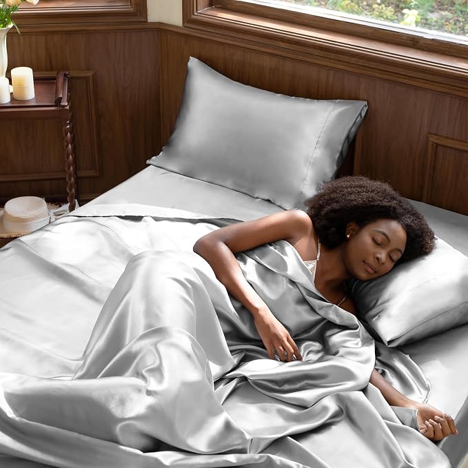 CozyLux Satin Sheets King Size Sheet Set - Image 2