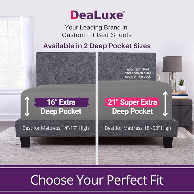 Deep Pocket Queen Fitted Sheet – 17” - Image 2
