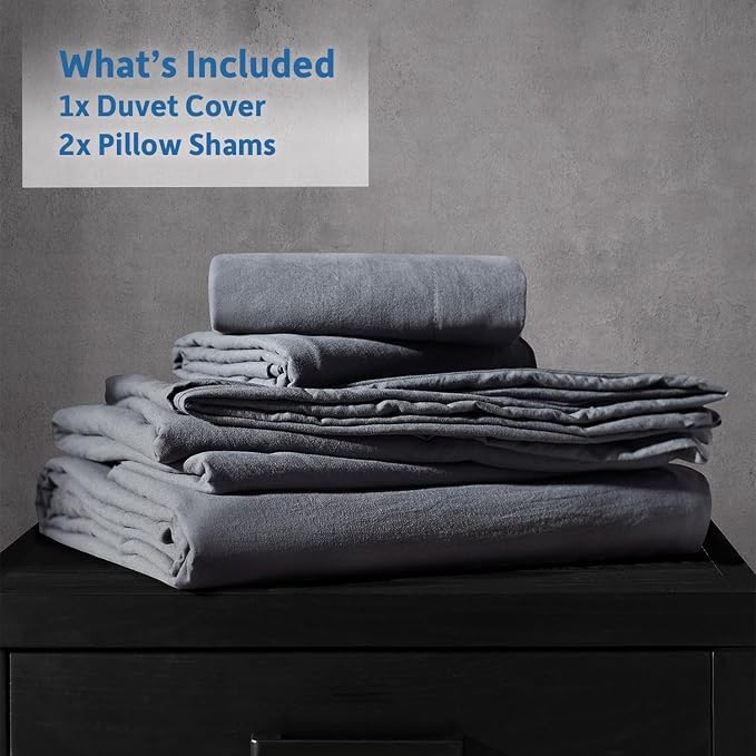 Nestl Dark Grey Duvet Cover Queen Size - Image 9