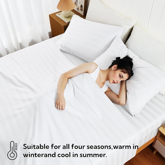 Cotton Flat Sheets Only, 600 TC 100% Cotton Flat Sheet Top Sheet Only, Queen - Image 7